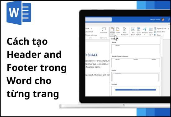 Cách tạo Header and Footer trong Word cho từng trang riêng