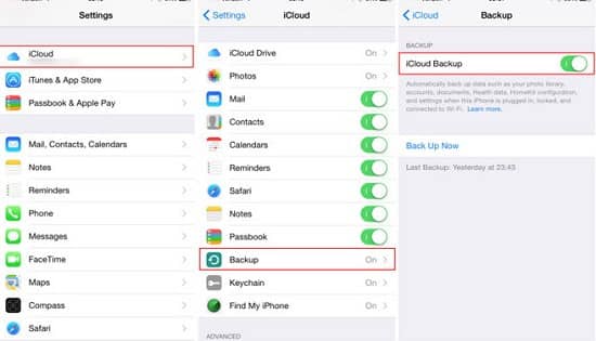 Kiểm tra cài đặt iCloud Kiểm tra cài đặt iCloud