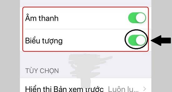 Tắt mục biểu tượng trên iPhone Tắt mục biểu tượng trên iPhone