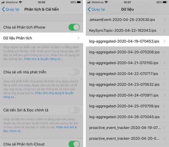 Vào phần log aggregated Vào phần log aggregated