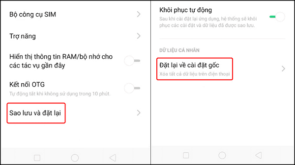 Cách khôi phục cài đặt gốc cho điện thoại Oppo Cách khôi phục cài đặt gốc cho điện thoại Oppo