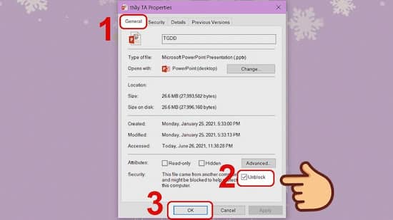 Khắc phục lỗi bằng cách bỏ chặn file PowerPoint bước 2 Khắc phục lỗi bằng cách bỏ chặn file PowerPoint bước 2