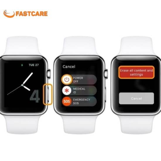 Khởi động lại Apple Watch để tắt đèn xanh phía sau đồng hồ Khởi động lại Apple Watch để tắt đèn xanh phía sau đồng hồ