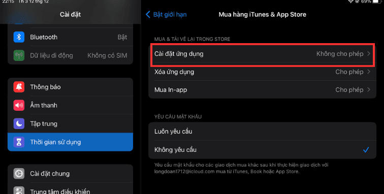 Tìm App Store trong phần hạn chế B2 Tìm App Store trong phần hạn chế B2