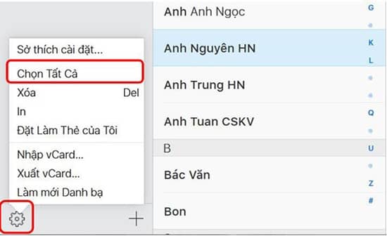 Danh bạ trên iCloud copy danh ba tu iPhone sang sim khong Jailbreak