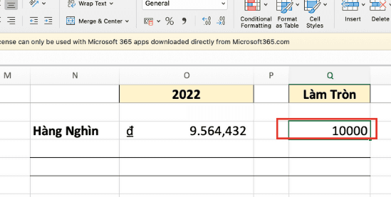 Cách làm tròn đến hàng nghìn trong Excel bằng hàm Round bước 2 Cách làm tròn đến hàng nghìn trong Excel bằng hàm Round bước 2