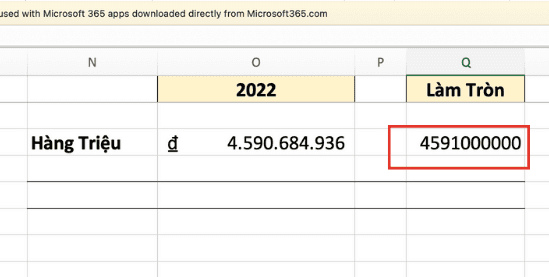 Cách làm tròn đến hàng triệu trong Excel bằng hàm Round bước 2 Cách làm tròn đến hàng triệu trong Excel bằng hàm Round bước 2