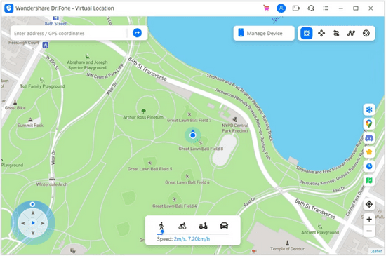 Đổi vị trí GPS trên iPhone với Dr.Fone - Virtual Location bước 3 Đổi vị trí GPS trên iPhone với Dr.Fone - Virtual Location bước 3