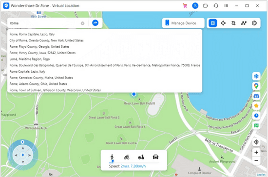 Đổi vị trí GPS trên iPhone với Dr.Fone - Virtual Location bước 4 Đổi vị trí GPS trên iPhone với Dr.Fone - Virtual Location bước 4