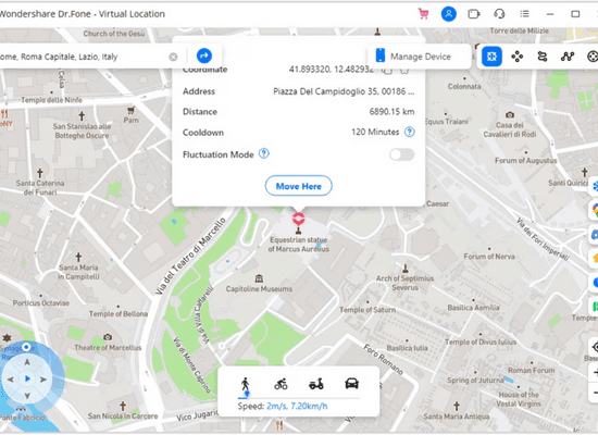 Đổi vị trí GPS trên iPhone với Dr.Fone - Virtual Location bước 5 Đổi vị trí GPS trên iPhone với Dr.Fone - Virtual Location bước 5
