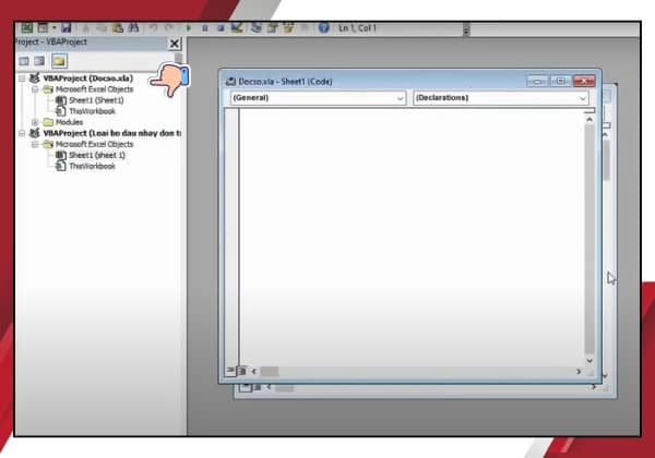 Cách đánh dấu nháy trước số trong Excel có mã VBA bước 2 Cách đánh dấu nháy trước số trong Excel có mã VBA bước 2