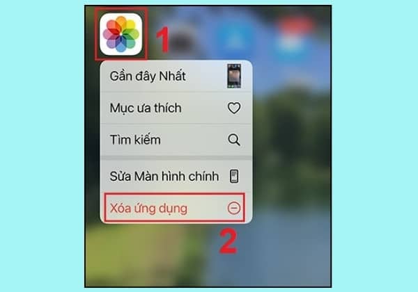 Hướng dẫn xóa ứng dụng khỏi màn hình chính trên iPhone bước 1,2 Hướng dẫn xóa ứng dụng khỏi màn hình chính trên iPhone bước 1,2