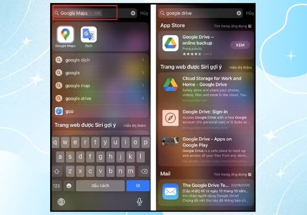 Sử dụng tìm kiếm Spotlight để tìm ứng dụng ẩn trong app Library Sử dụng tìm kiếm Spotlight để tìm ứng dụng ẩn trong app Library