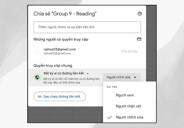 Chia sẻ và quản lý quyền truy cập trong Google Sheets 3 Chia sẻ và quản lý quyền truy cập trong Google Sheets 3