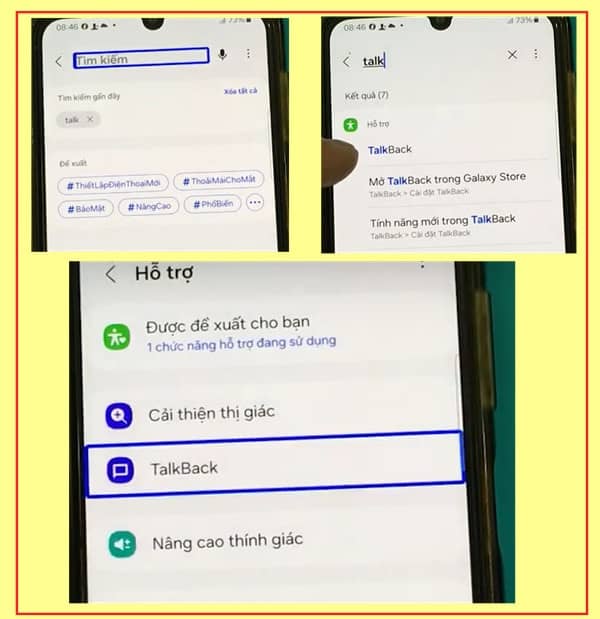 Tắt chế độ TalkBack Samsung trong cài đặt bước 2 cách 1 Tắt chế độ TalkBack Samsung trong cài đặt bước 2 cách 1