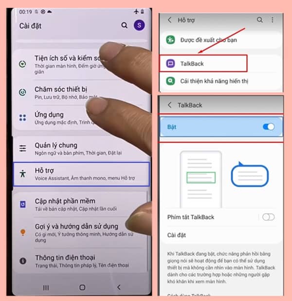 Tắt chế độ TalkBack Samsung trong cài đặt bước 2 cách 2 Tắt chế độ TalkBack Samsung trong cài đặt bước 2 cách 2