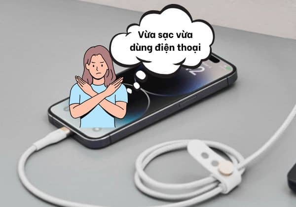 Không vừa sạc vừa sử dụng điện thoại Không vừa sạc vừa sử dụng điện thoại