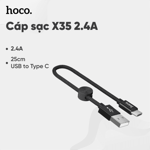 Cáp sạc Hoco X35 25cm Usb to Type C