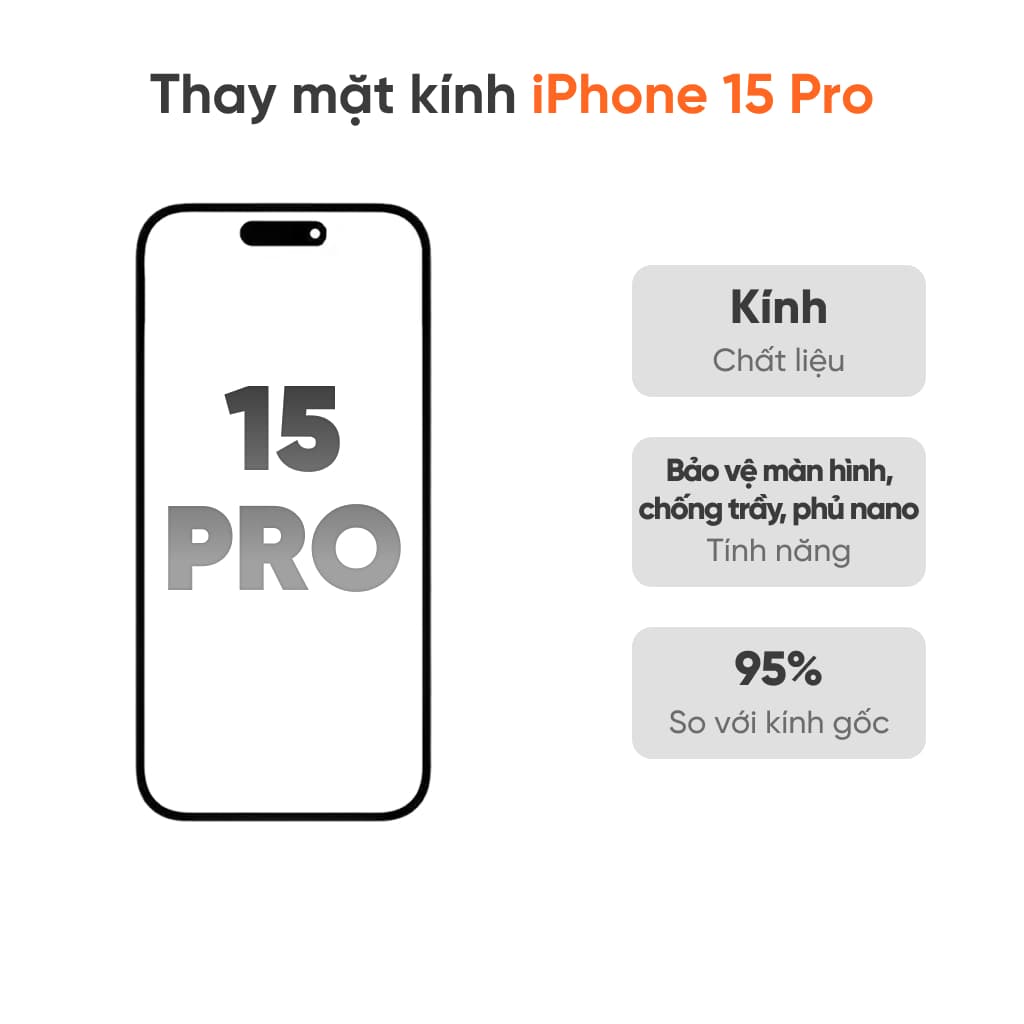 Thay mặt kính iPhone 15 Pro