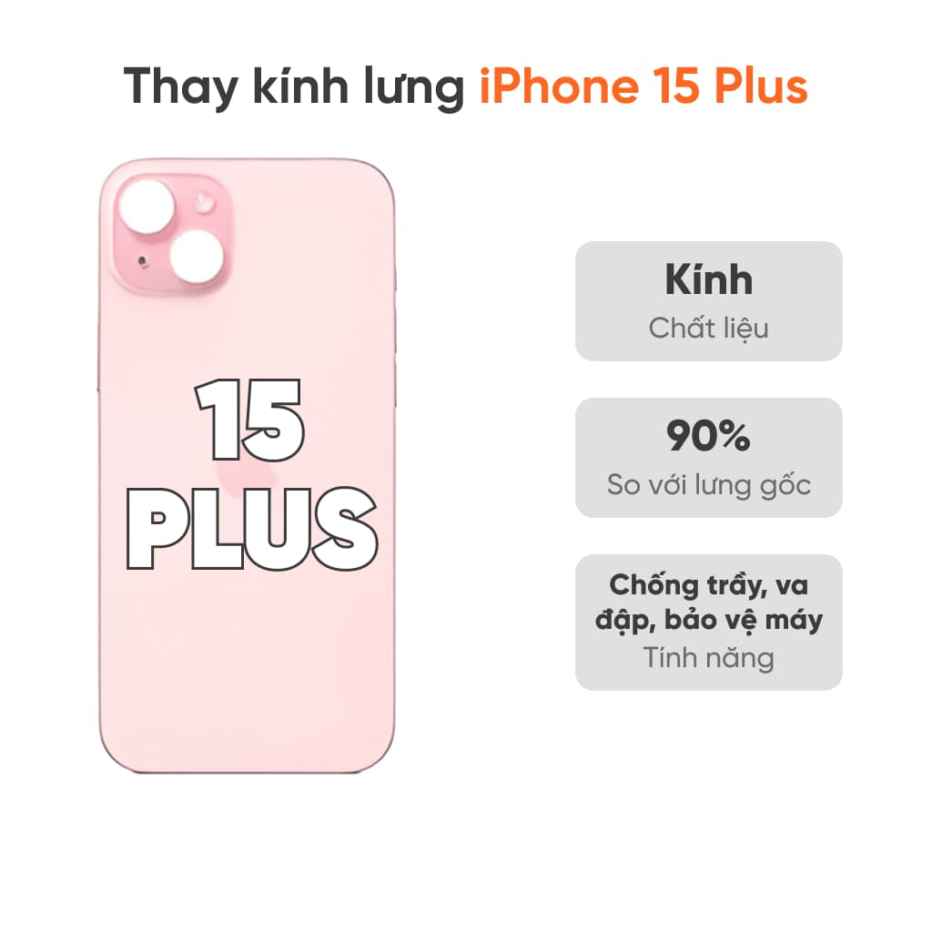 Thay kính lưng iPhone 15 Plus