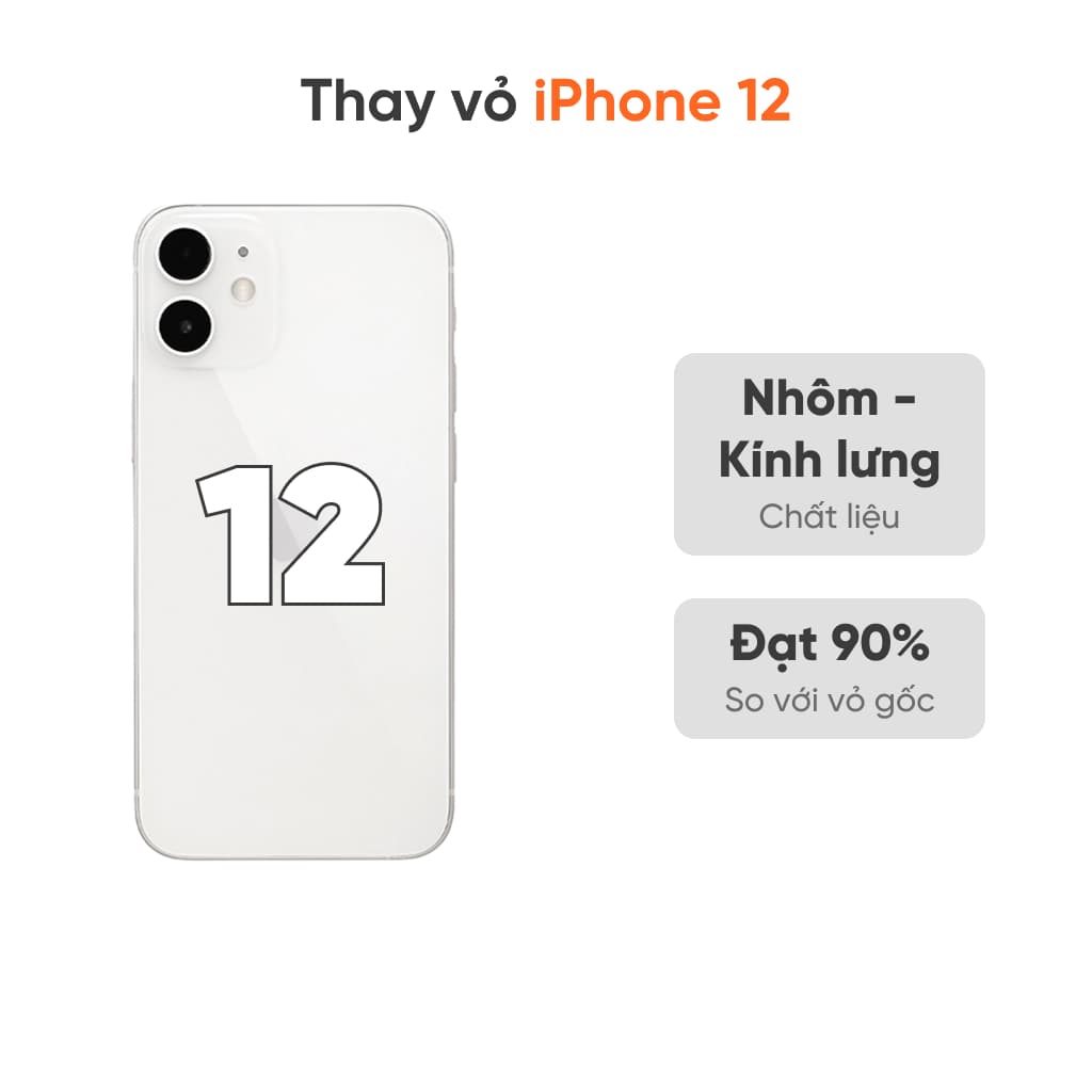 Thay vỏ iPhone 12 XFIX màu Gold - Tím - Đỏ - Đen