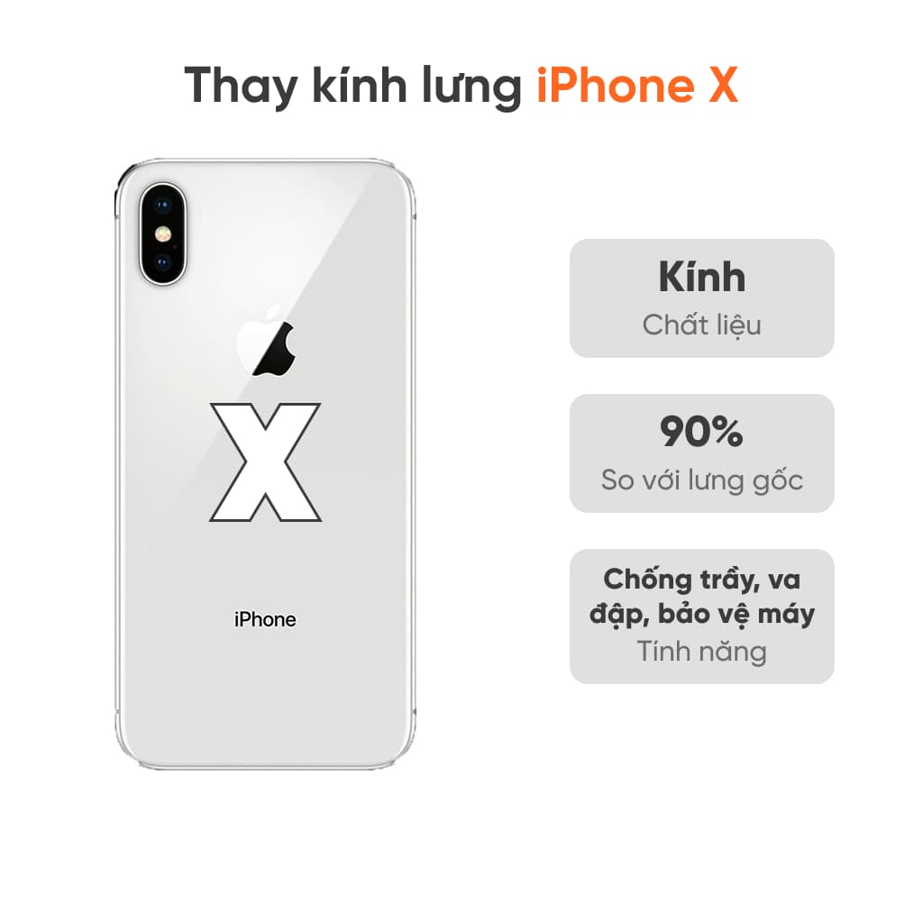 Thay kính lưng iPhone X