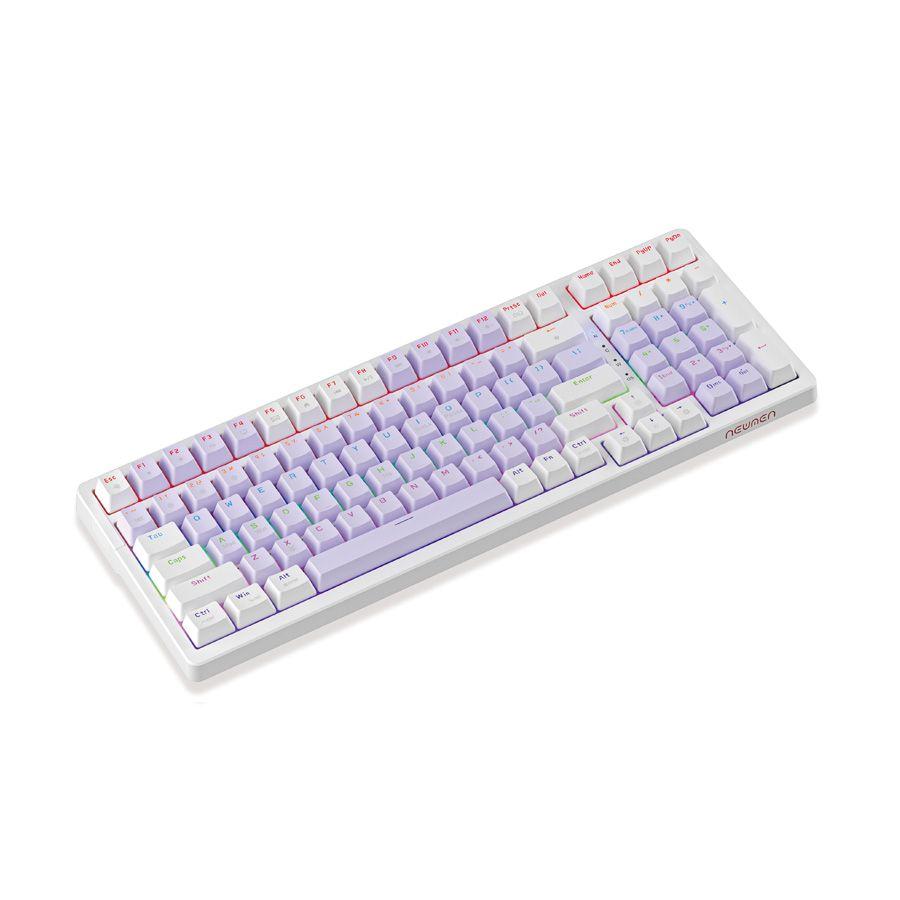 Bàn phím cơ có dây Newmen GM328 Pro White-purple