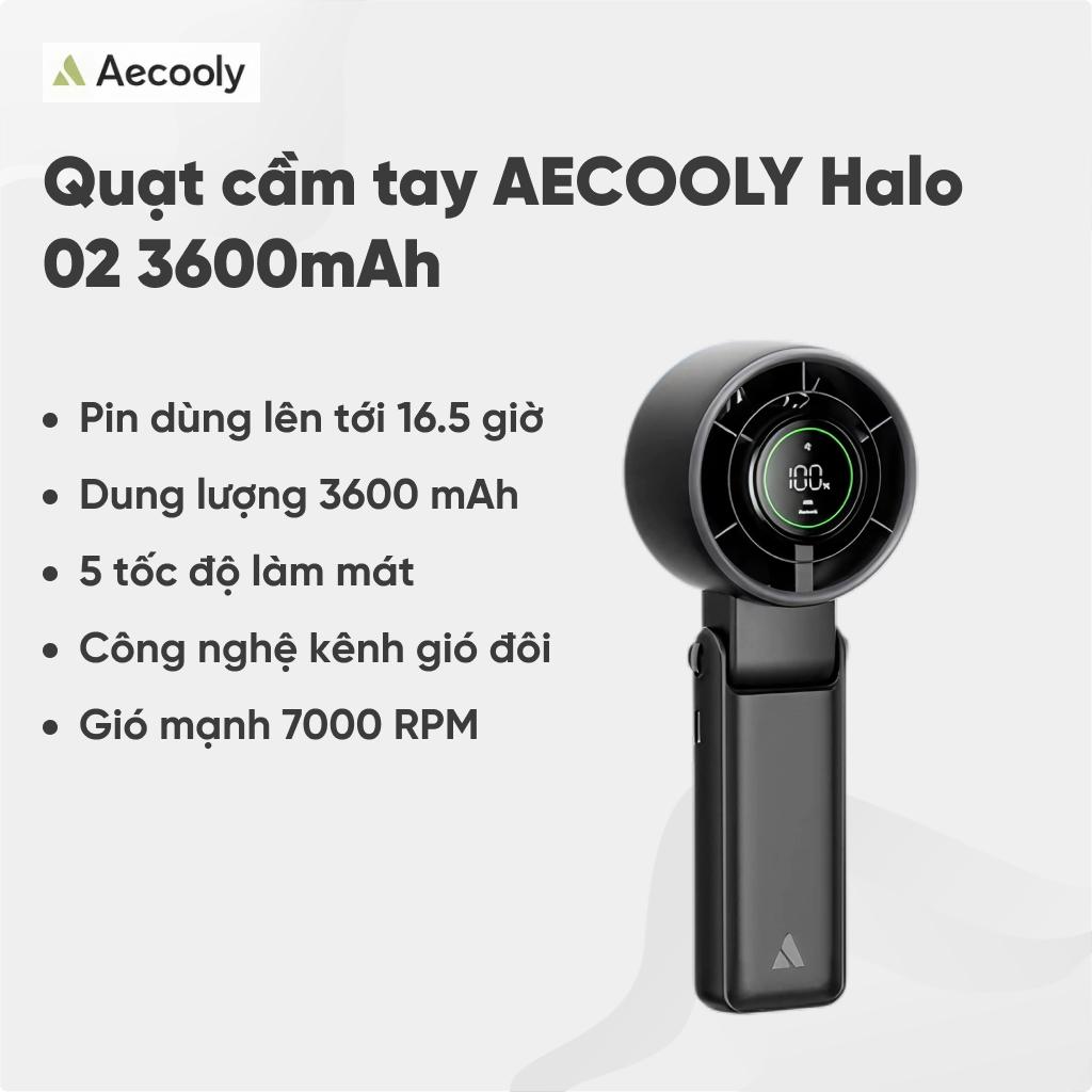 Quạt cầm tay AECOOLY Halo 02 3600mAh (7000rpm 5-Speed)