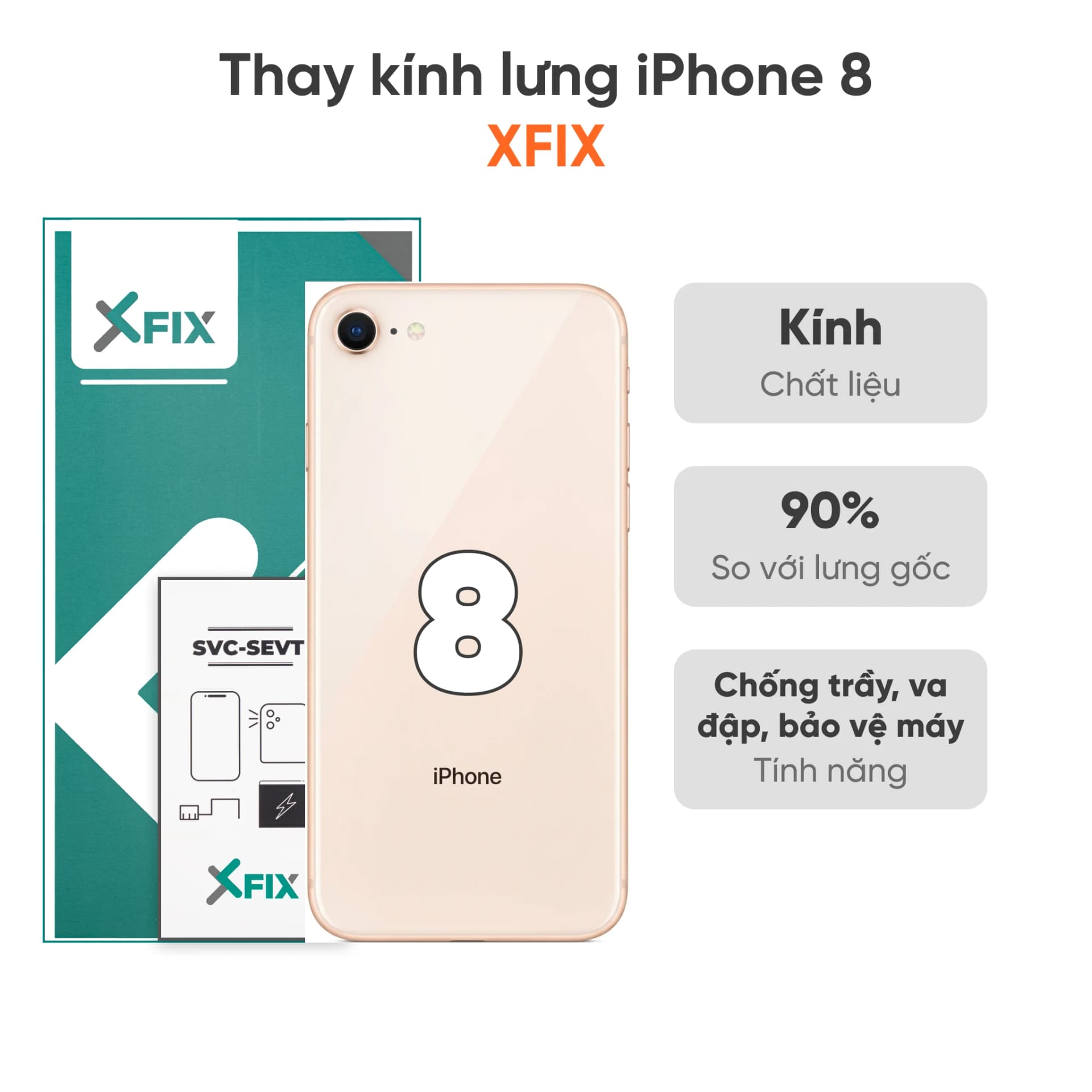 Thay kính lưng iPhone 8