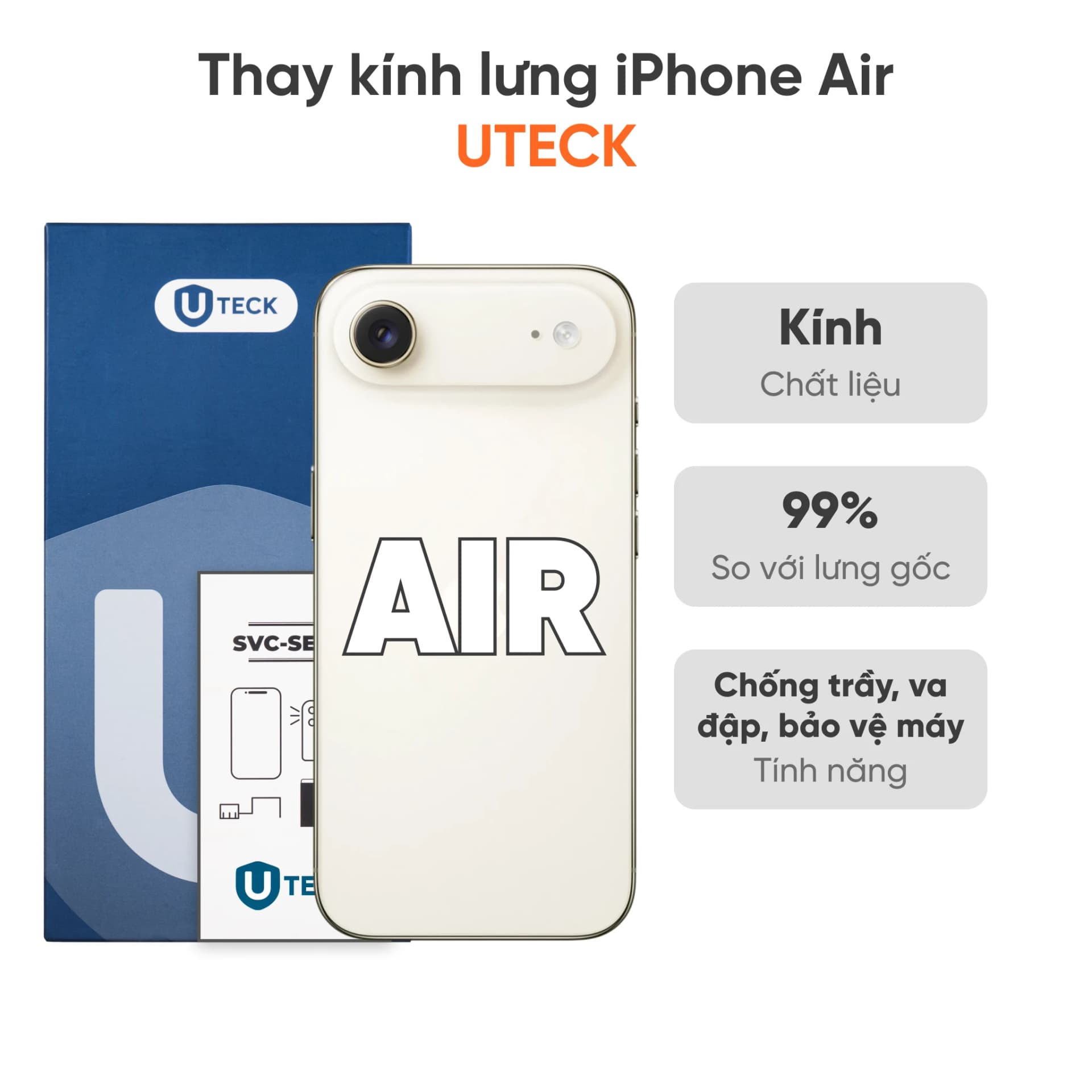 Thay kính lưng iPhone Air loại UTECK